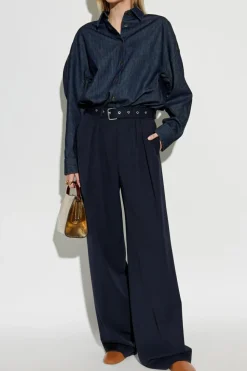 Dries Van Noten NAVY BLUE Wool Pants