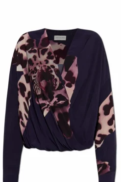 Dries Van Noten PURPLE V-neck top
