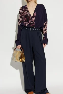 Dries Van Noten PURPLE V-neck top