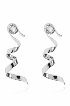 Dries Van Noten SILVER Earrings with shimmering crystal