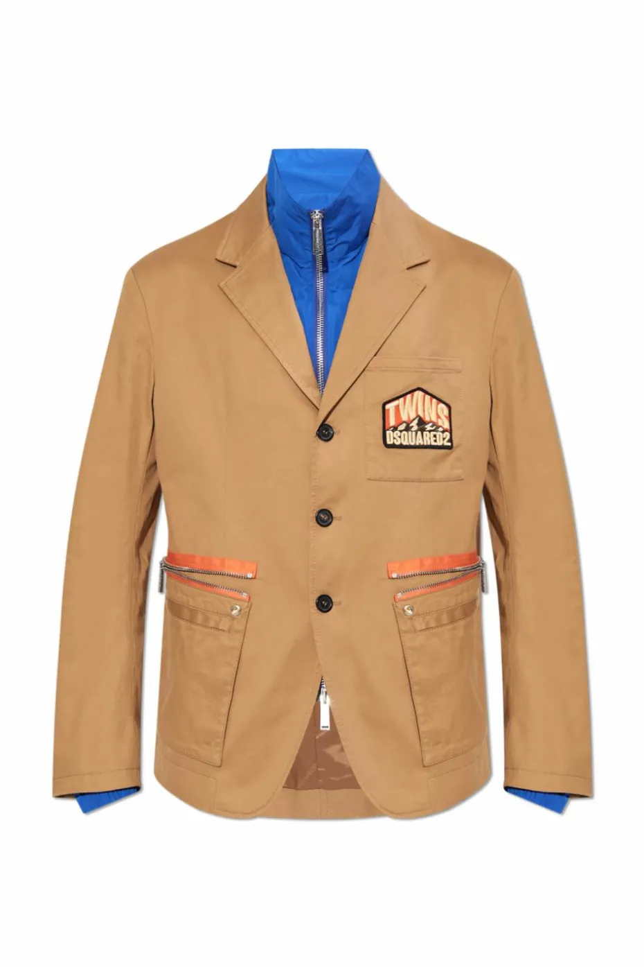 Dsquared2 beige Cotton blazer with appliqués