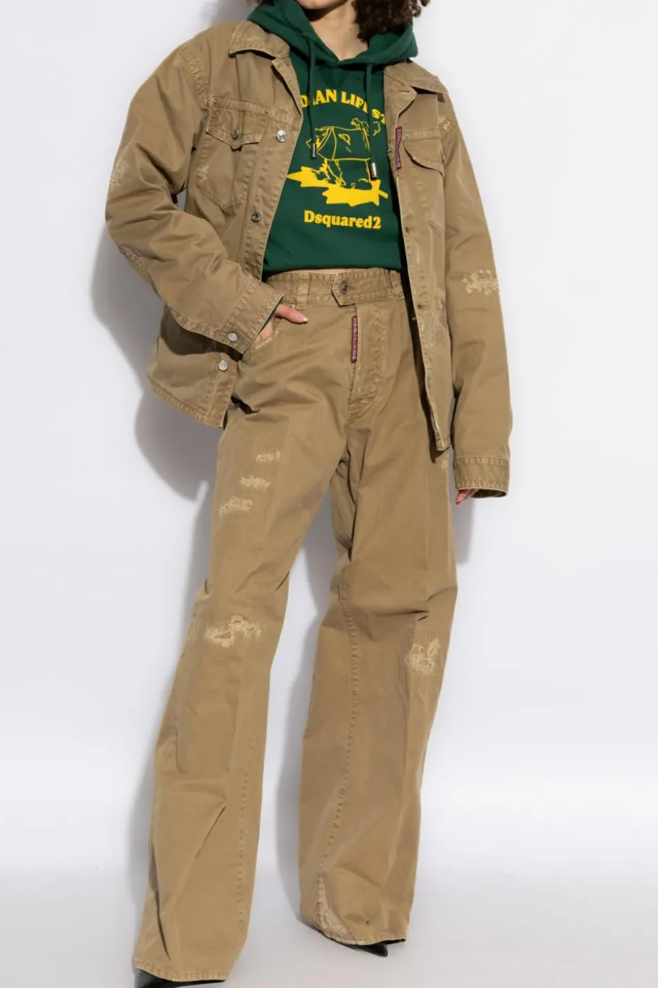 Dsquared2 beige Shirt with belt