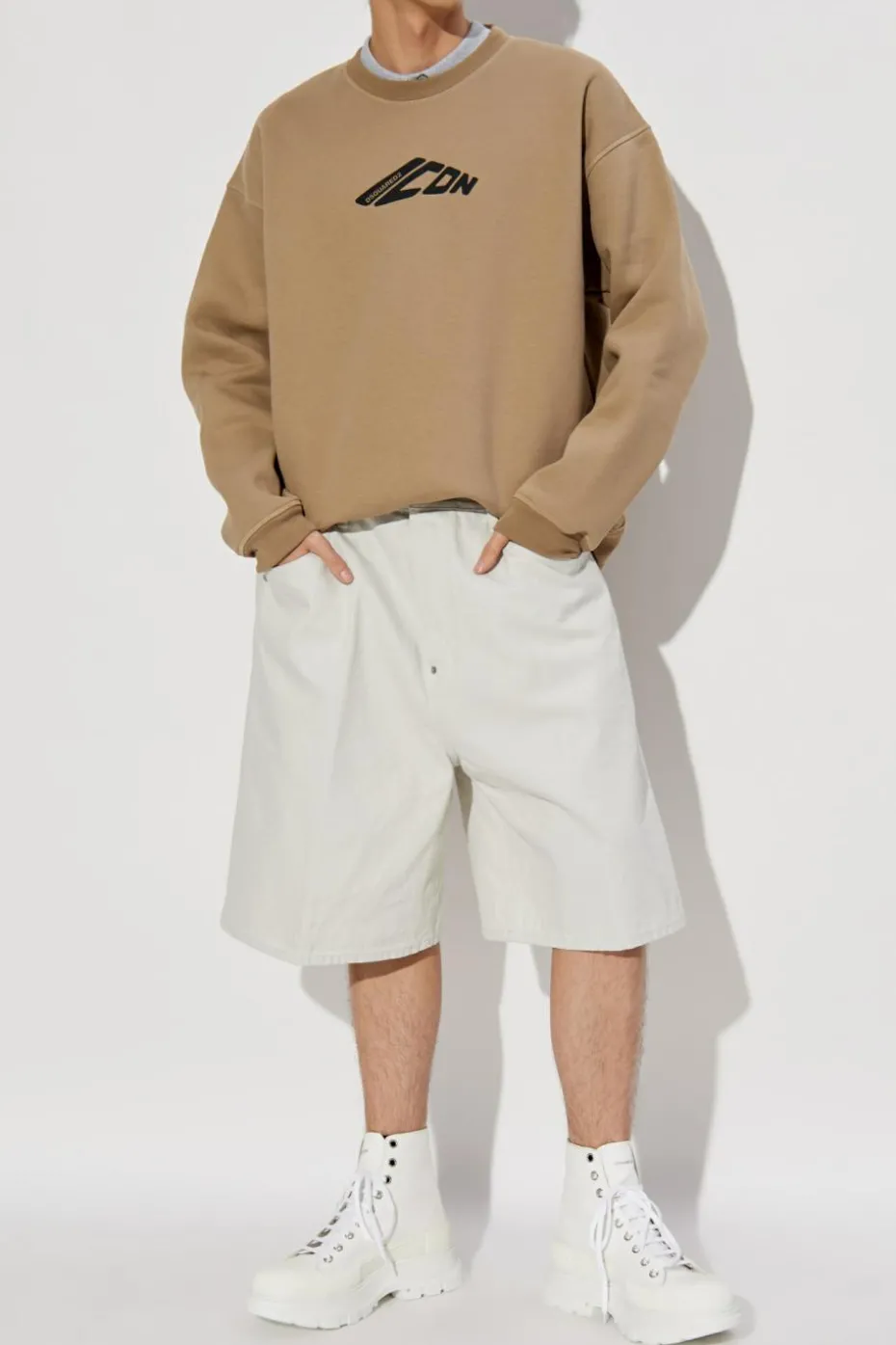 Dsquared2 beige Sweatshirt with printed logo