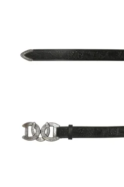Dsquared2 BLACK Belt with an embossed pattern