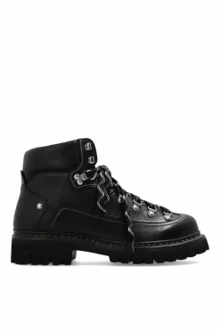 Dsquared2 BLACK ‘Canadian’ leather ankle boots