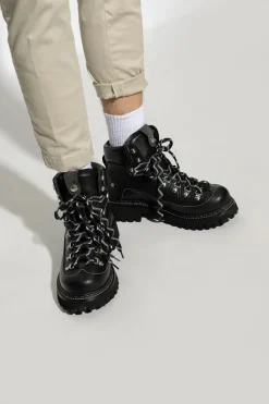 Dsquared2 BLACK ‘Canadian’ leather ankle boots