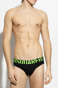 Dsquared2 BLACK Cotton briefs with logo