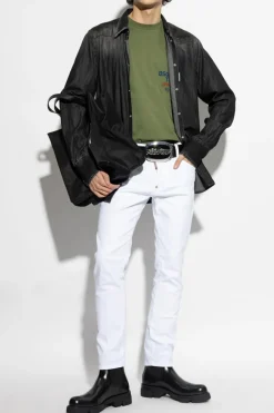 Dsquared2 BLACK Denim shirt with vintage effect