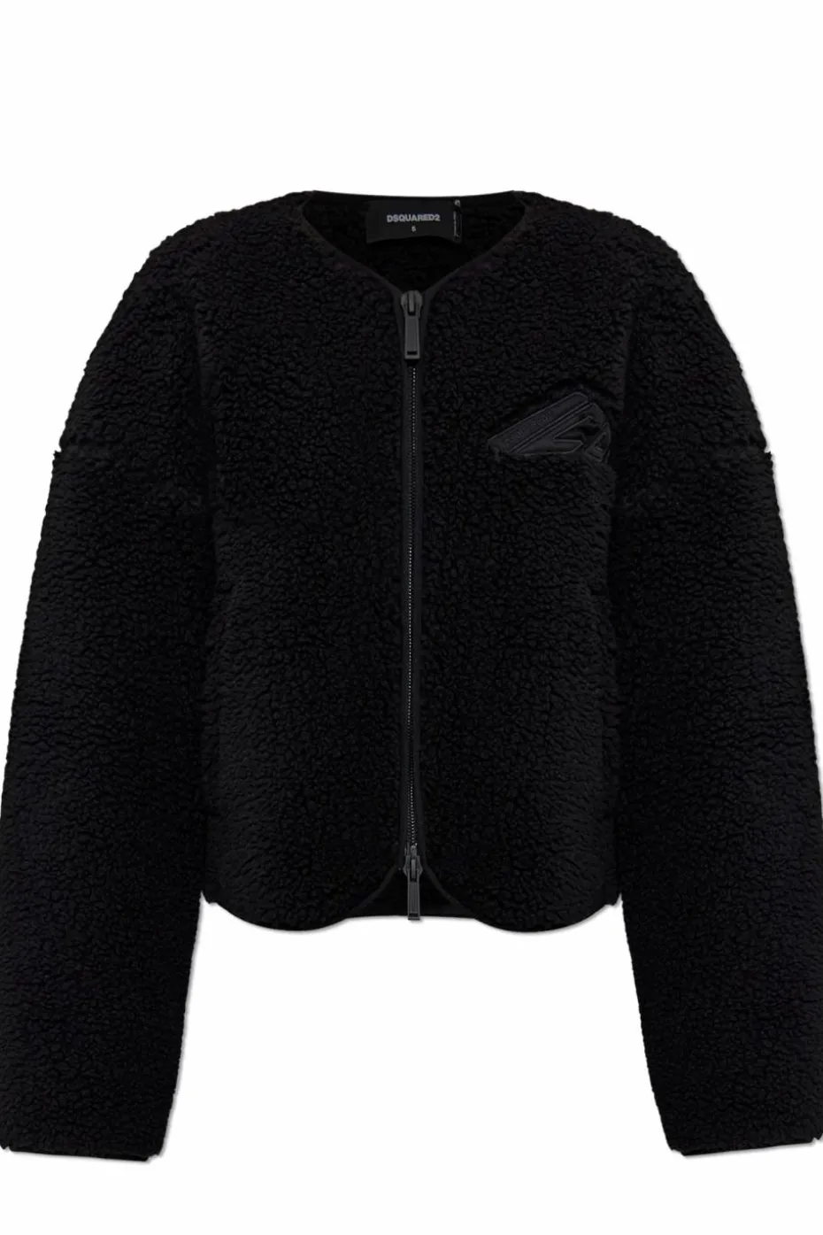 Dsquared2 BLACK Fleece jacket with logo