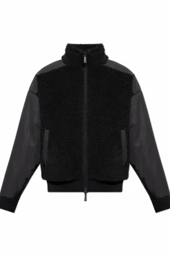 Dsquared2 BLACK Fleece sweatshirt with a stand-up collar