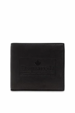 Dsquared2 BLACK Foldable wallet with logo