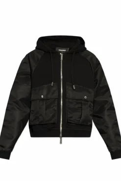 Dsquared2 BLACK Jacket made from combined materials