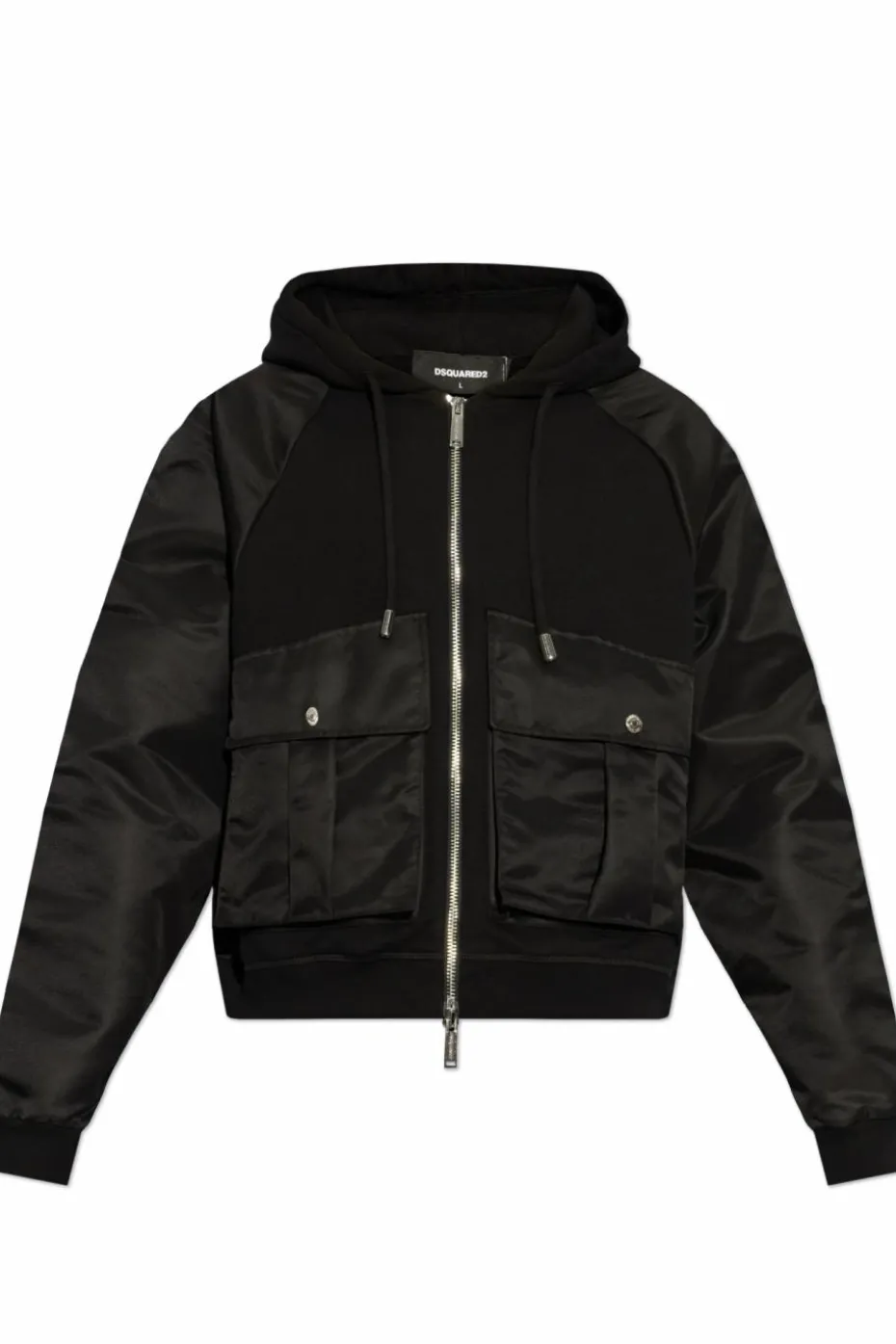 Dsquared2 BLACK Jacket made from combined materials