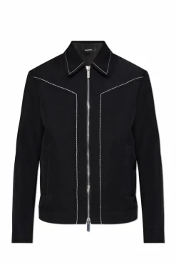 Dsquared2 BLACK Jacket with decorative stitching