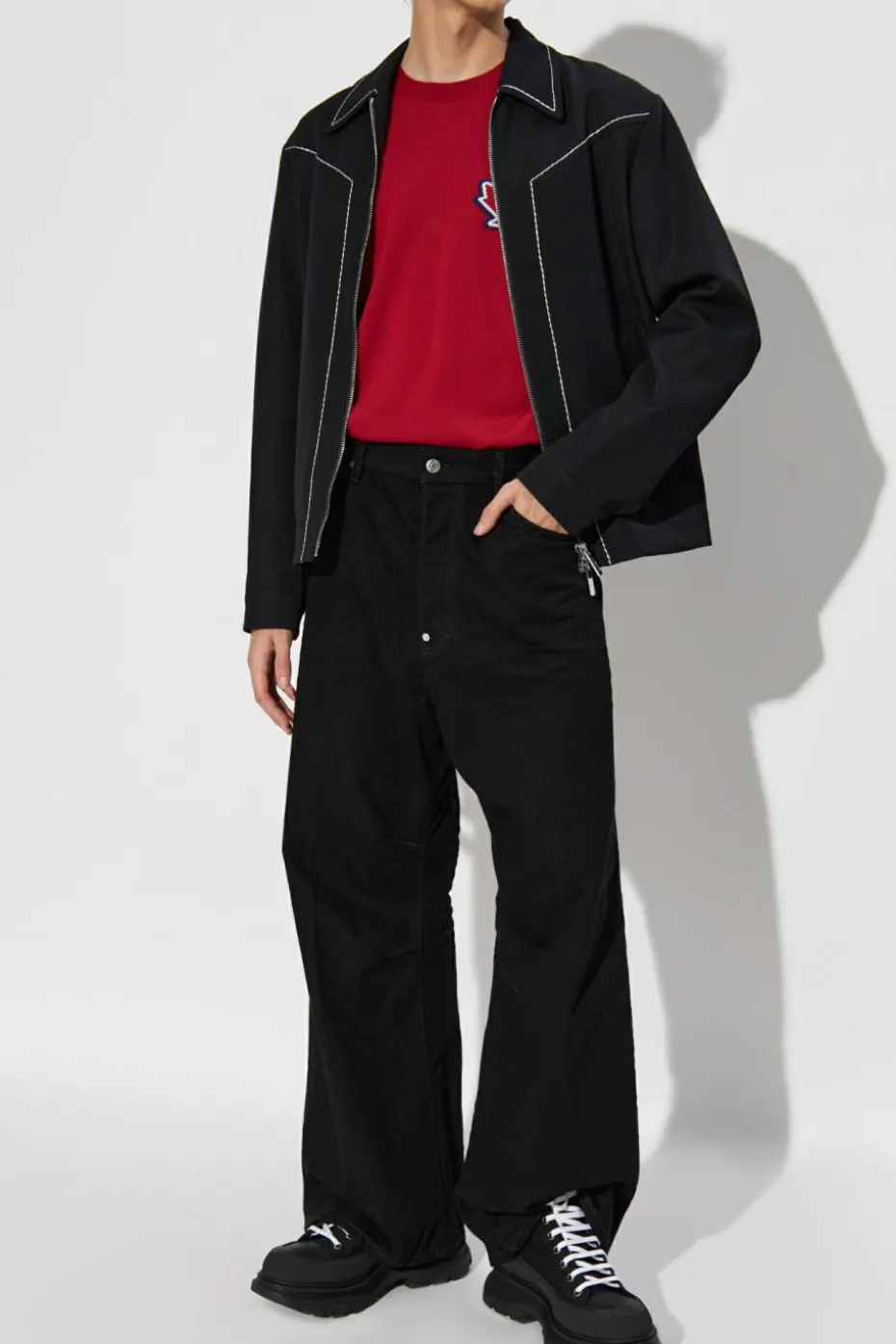 Dsquared2 BLACK Jacket with decorative stitching