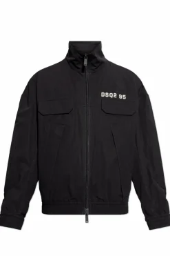 Dsquared2 BLACK Jacket with printed logo