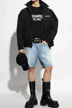 Dsquared2 BLACK Jacket with printed logo