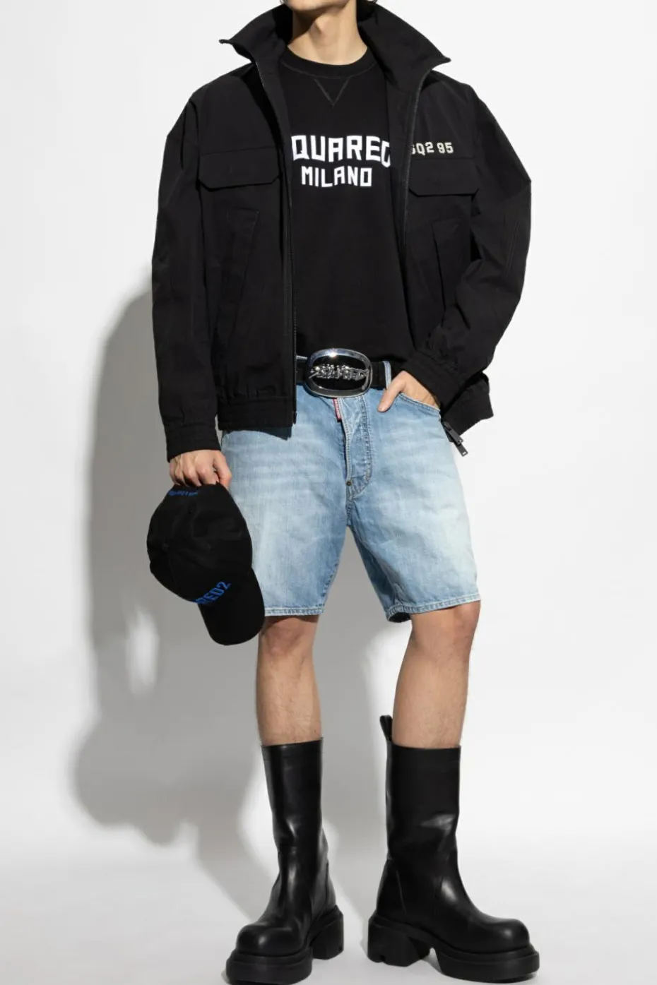 Dsquared2 BLACK Jacket with printed logo