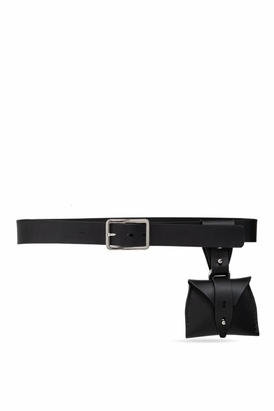 Dsquared2 BLACK Leather belt with detachable pouch
