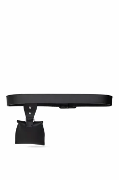 Dsquared2 BLACK Leather belt with detachable pouch