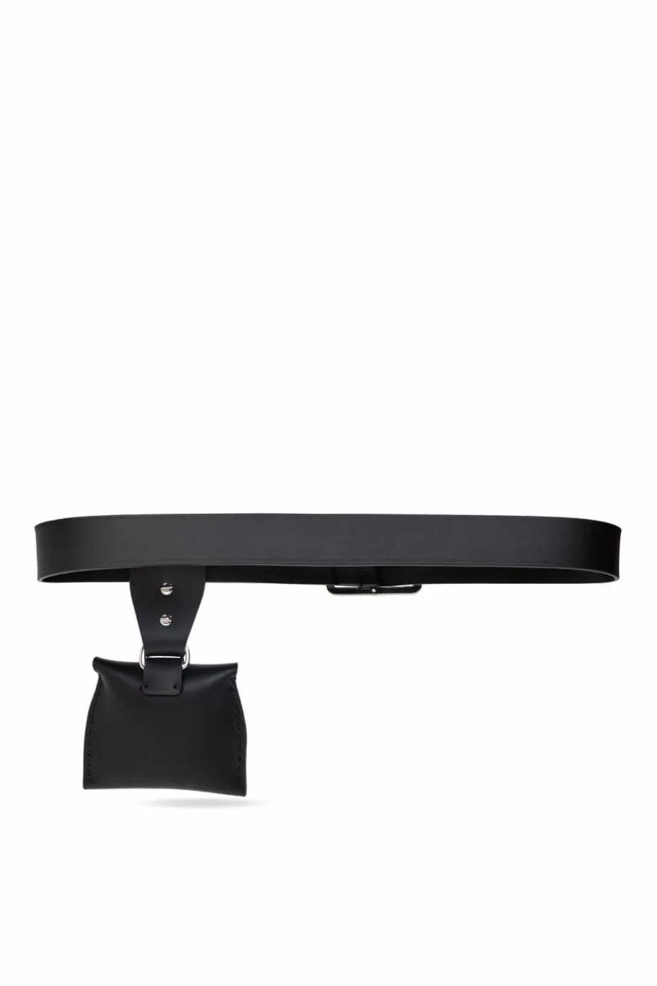 Dsquared2 BLACK Leather belt with detachable pouch