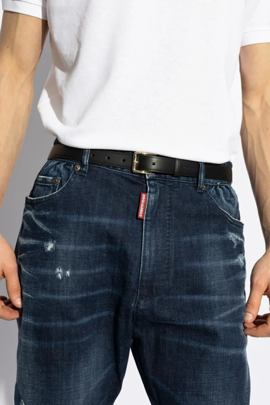Dsquared2 BLACK Leather belt