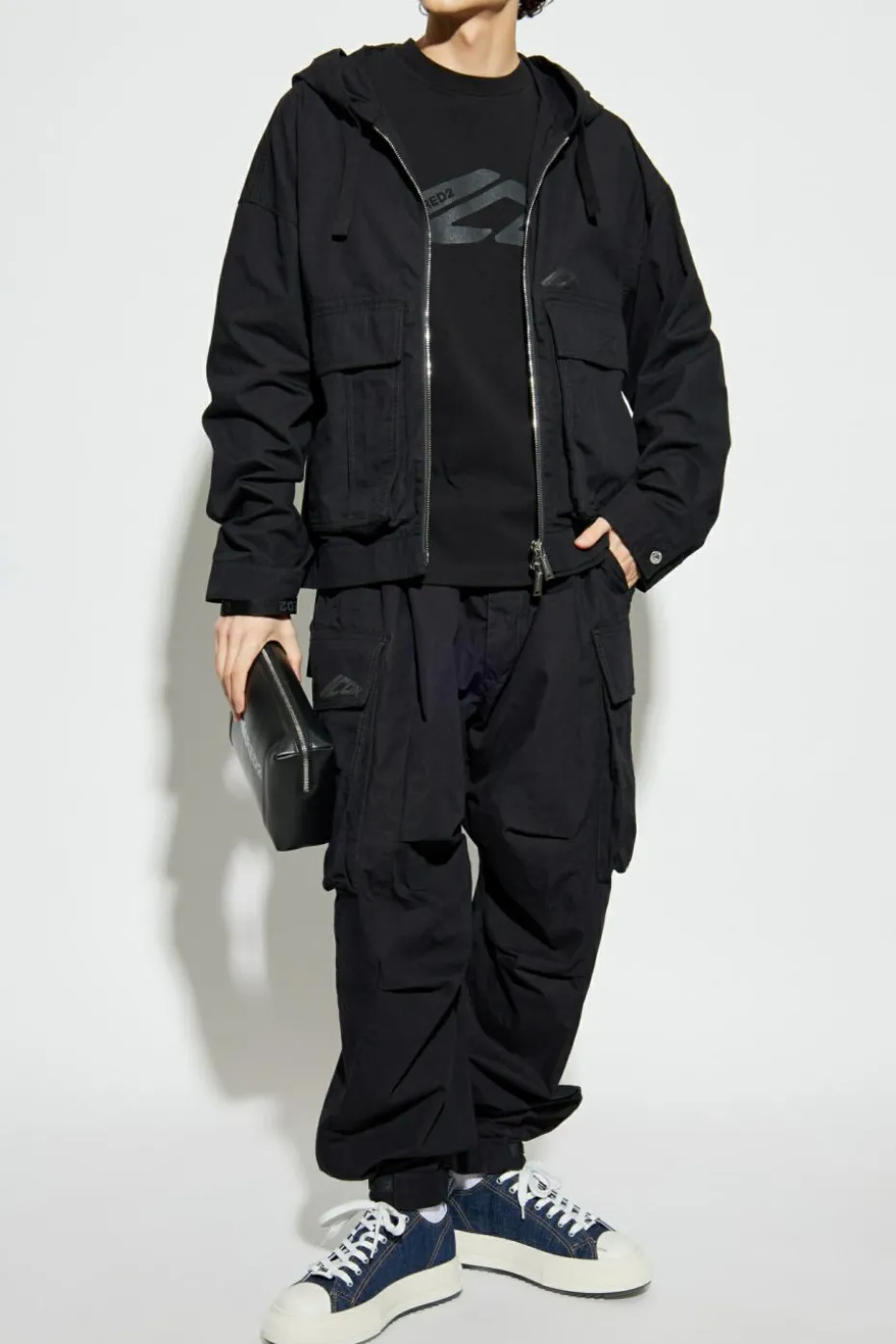 Dsquared2 BLACK Lightweight jacket with hood