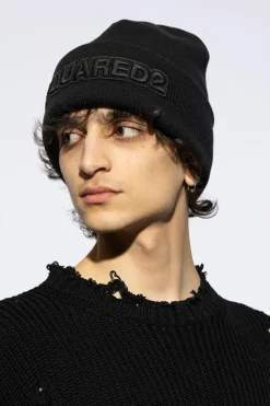 Dsquared2 BLACK Logo-embroidered hat
