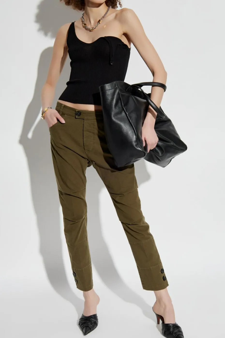 Dsquared2 BLACK Ribbed Top