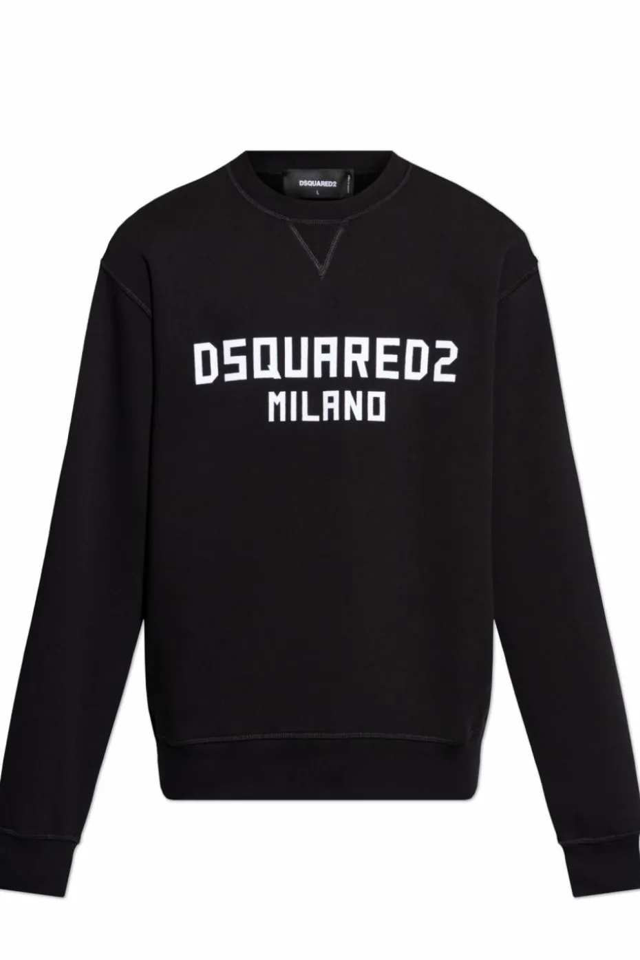Dsquared2 BLACK Sweatshirt with logo and velvet finish