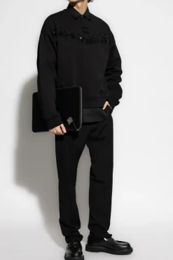 Dsquared2 BLACK Sweatshirt with crystals