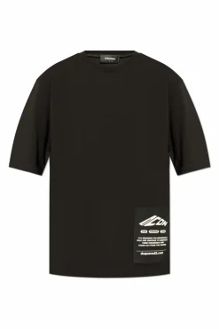 Dsquared2 BLACK T-shirt with logo patch