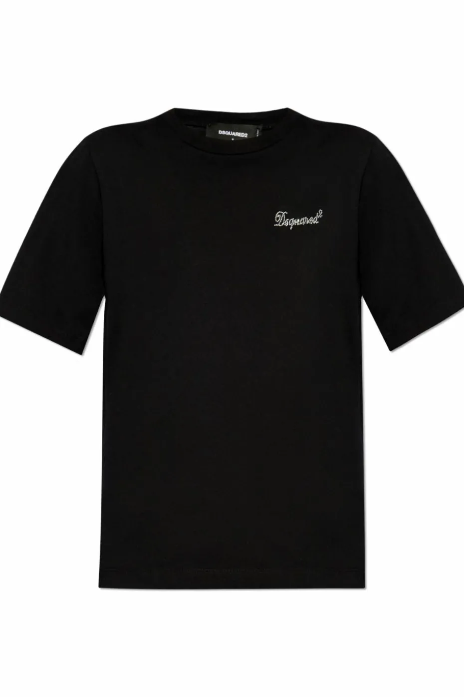 Dsquared2 BLACK T-shirt with shimmering crystals