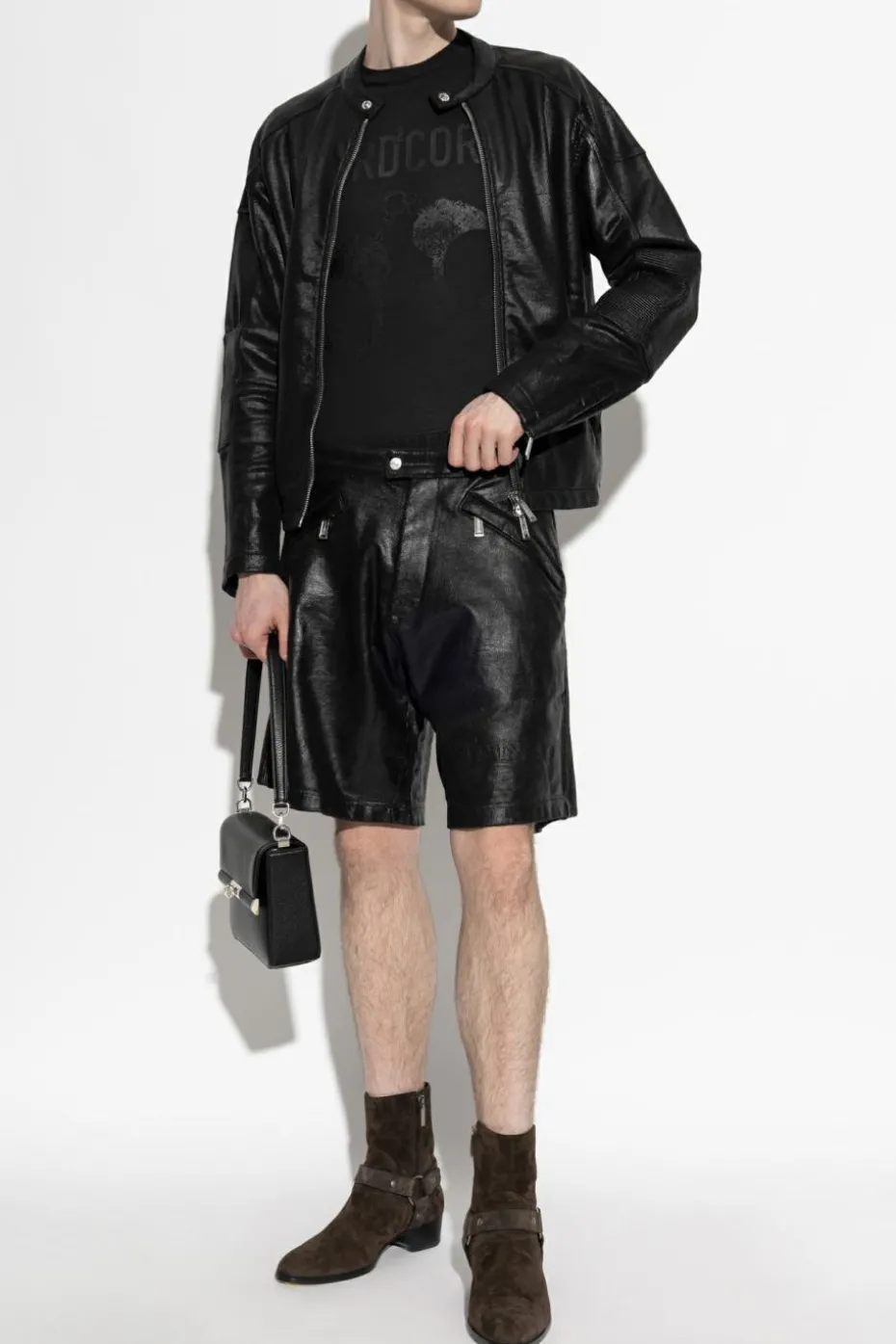 Dsquared2 BLACK Waxed shorts
