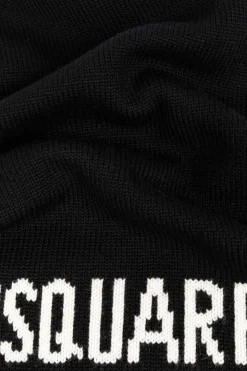 Dsquared2 BLACK Wool Scarf
