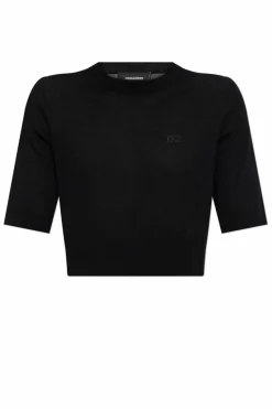 Dsquared2 BLACK Wool top with logo