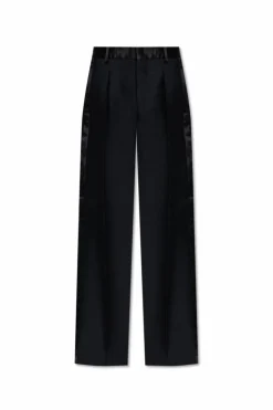 Dsquared2 BLACK Wool trousers with satin stripes