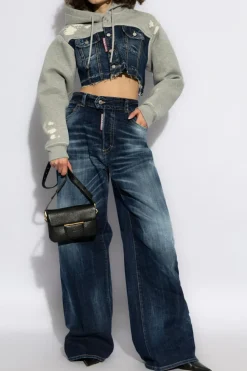 Dsquared2 BLUE Jacket with combined materials