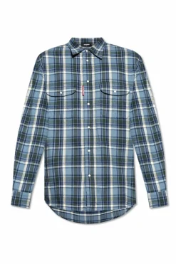 Dsquared2 BLUE Plaid shirt