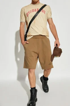 Dsquared2 BROWN Shorts with logo