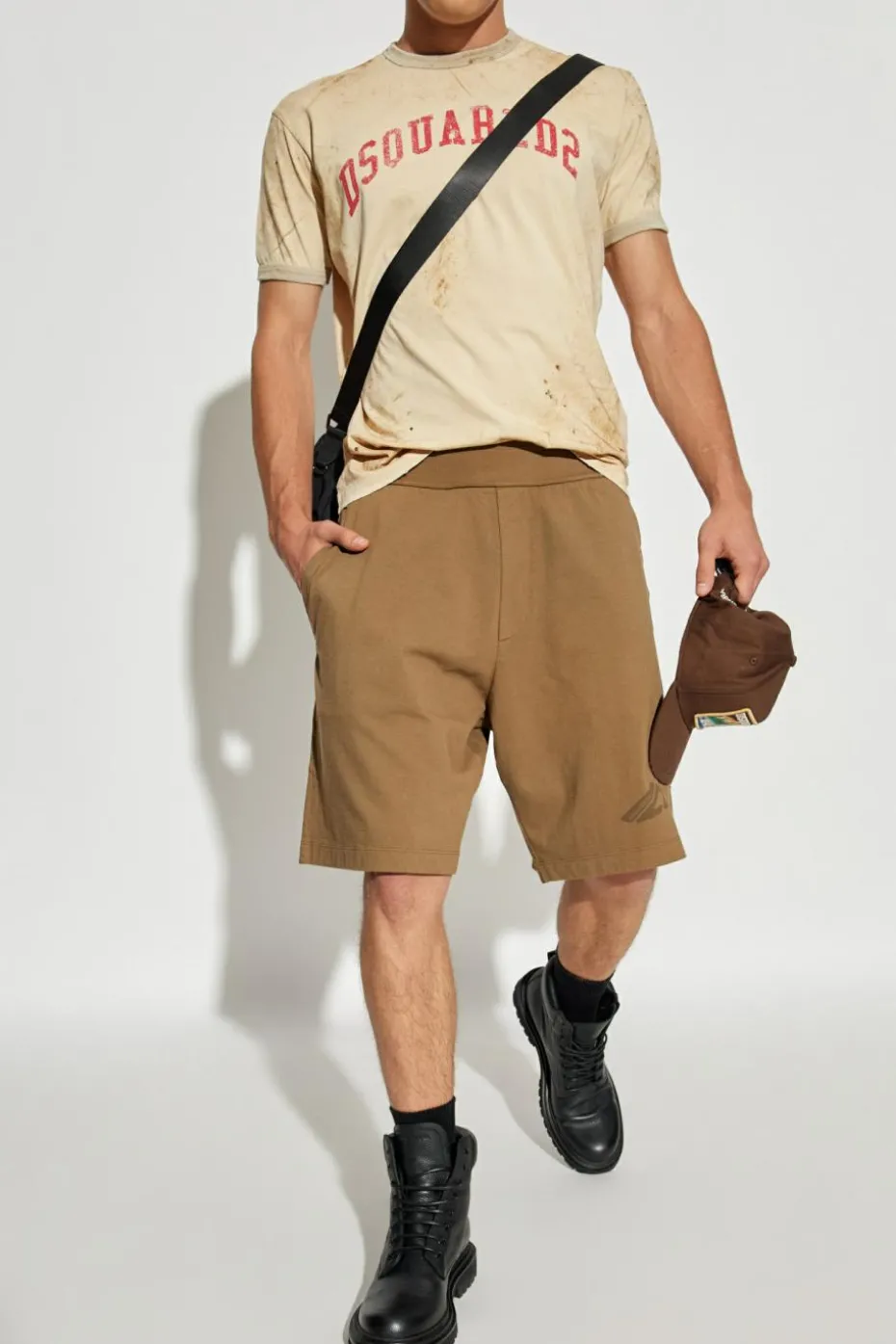 Dsquared2 BROWN Shorts with logo