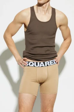 Dsquared2 BROWN Sleeveless T-shirt
