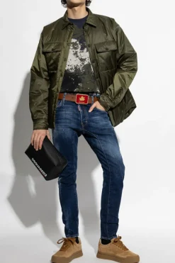 Dsquared2 GREEN Jacket with collar