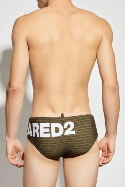 Dsquared2 GREEN Monogram swim briefs