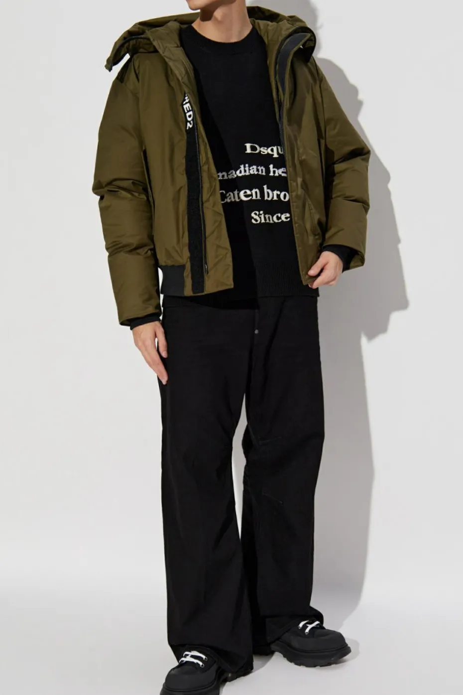 Dsquared2 GREEN Padded jacket with hood