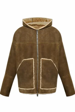 Dsquared2 GREEN Shearling lambskin coat