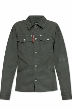 Dsquared2 GREEN Shirt with pockets