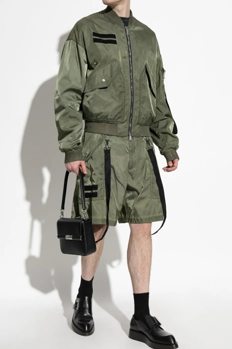 Dsquared2 GREEN Shorts with detachable straps