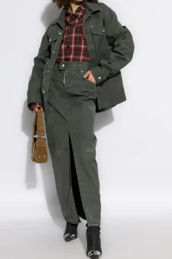 Dsquared2 GREEN Skirt with logo