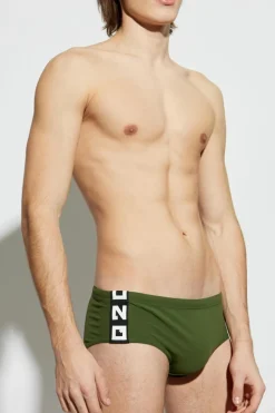Dsquared2 GREEN Swim briefs with logo